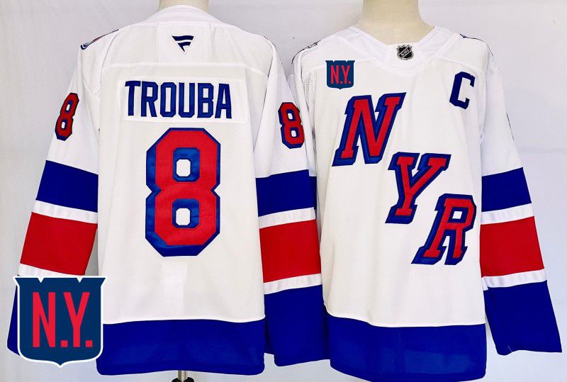 Men New York Rangers #8 Trouba White Fanatics 2025 NHL Jersey style 1